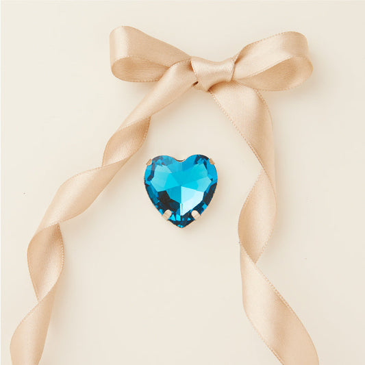 CALAMITA STRASS CUORE BLU Ø 27 MM