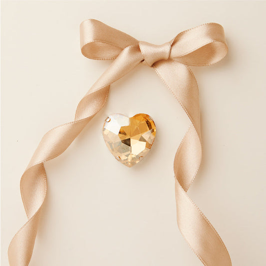 CALAMITA STRASS CUORE ORO Ø 27 MM