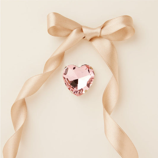 CALAMITA STRASS CUORE ROSA Ø 27 MM