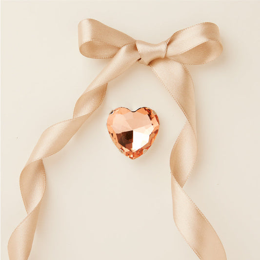 CALAMITA STRASS CUORE ORO ROSA Ø 27 MM