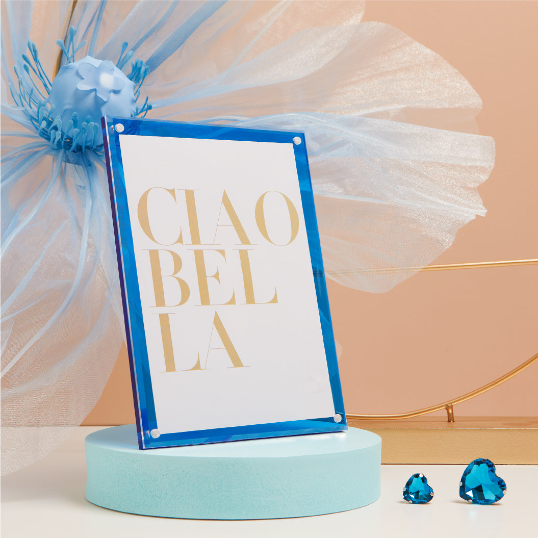 Cornice portafoto grande blu senza cuore