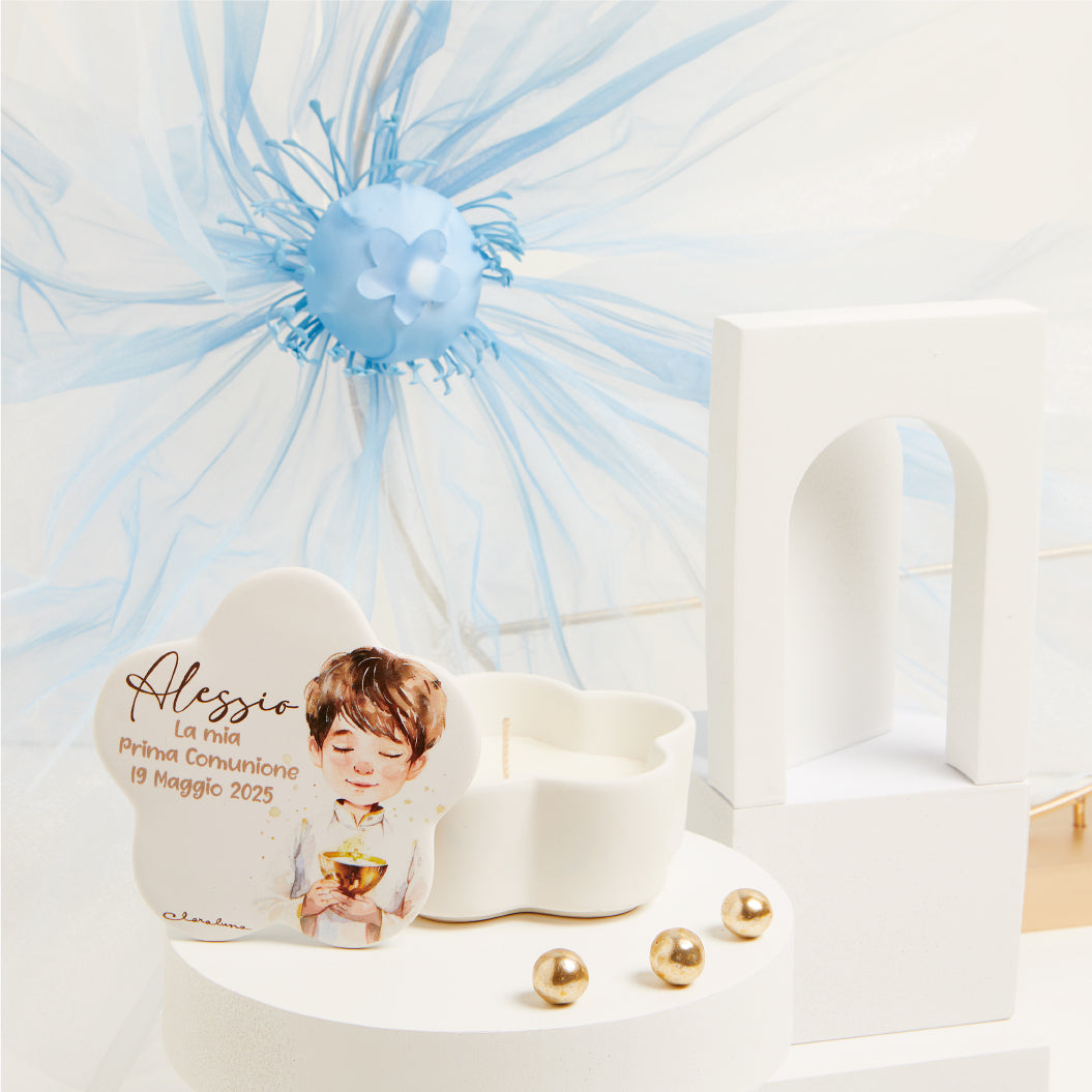 Candela fiore prima comunione