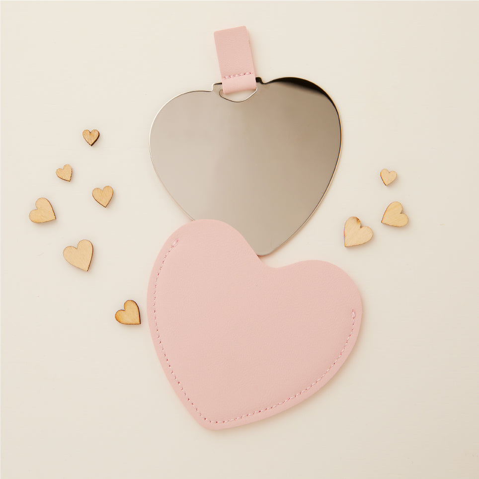 Specchietto cuore rosa