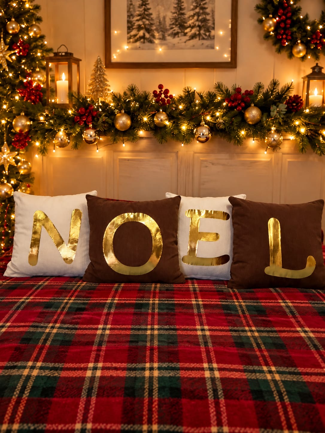 Set 4 Cuscini In Velluto "NOEL"