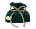 Sacchetto velluto verde/rosso cordone oro