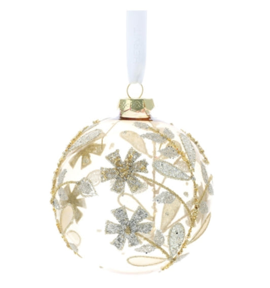 Sfera vetro fiori oro