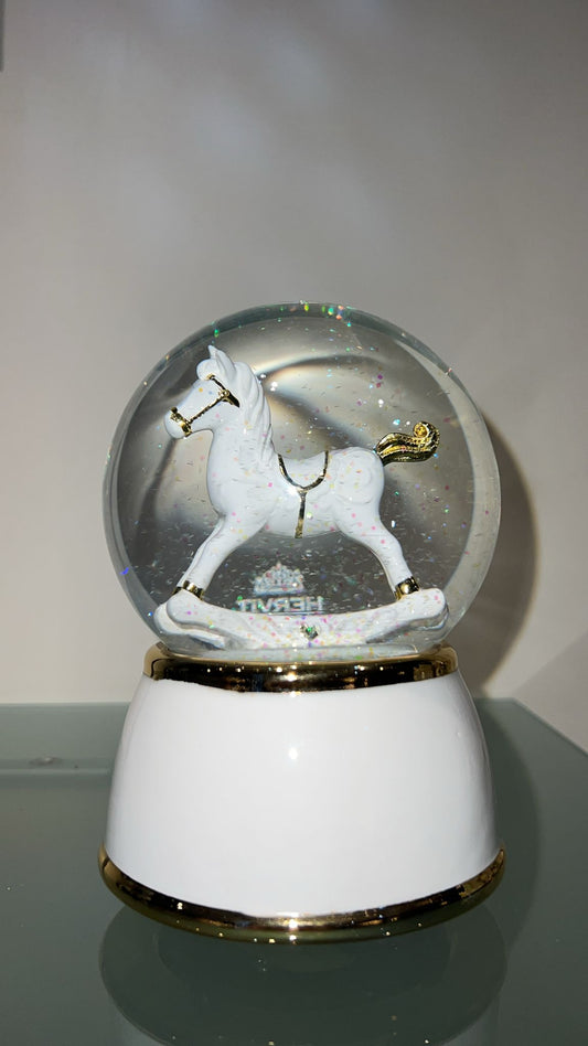 Palla acqua/neve carillon cavallo a dondolo