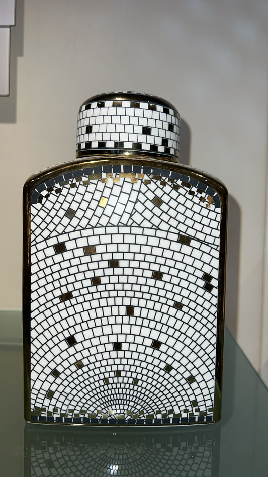 Contenitore in porcellana con mosaico