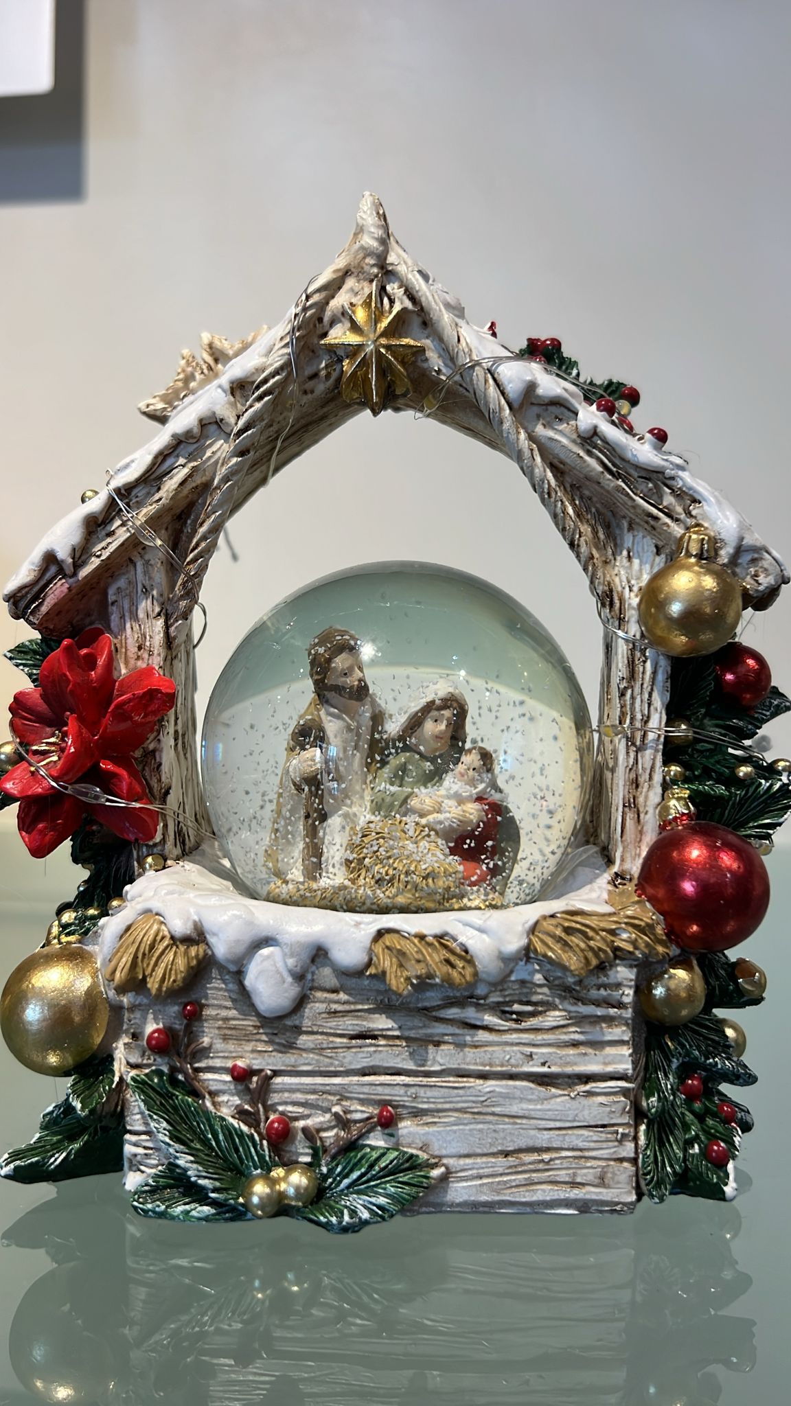 Lanterna natività acqua/neve a batteria