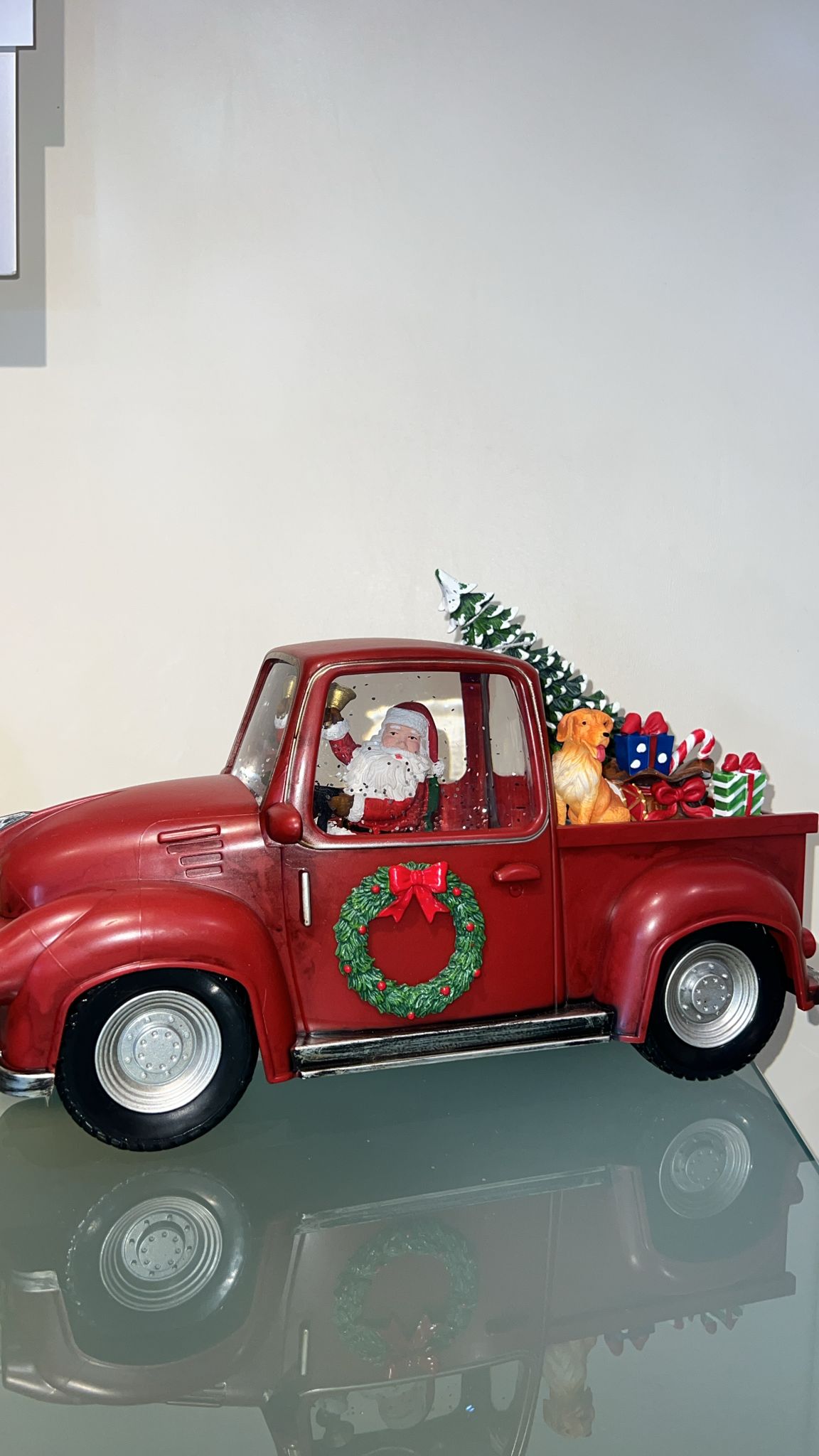 Decoro macchina acqua/neve con musica luce led e cavo usb