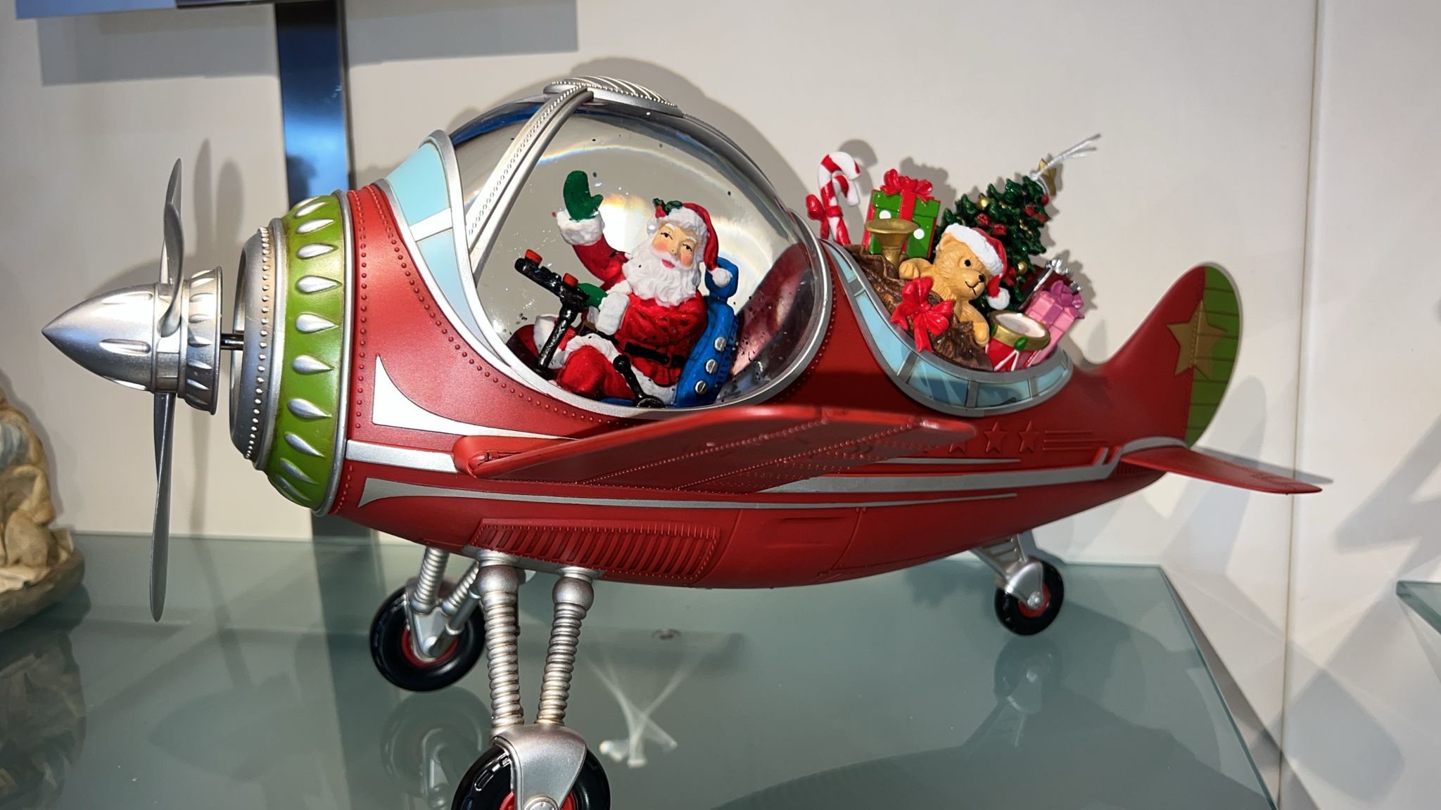 Aereoplano acqua/neve con luci led musica e cavo usb