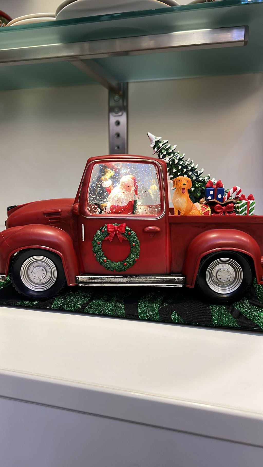 Decoro macchina acqua/neve con musica luce led e cavo usb