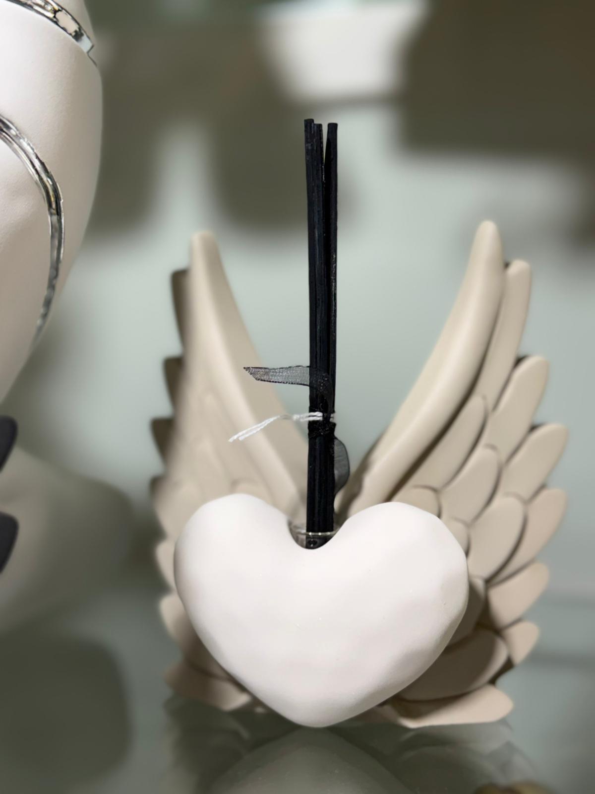 Profumatore cuore ali beige e tortora