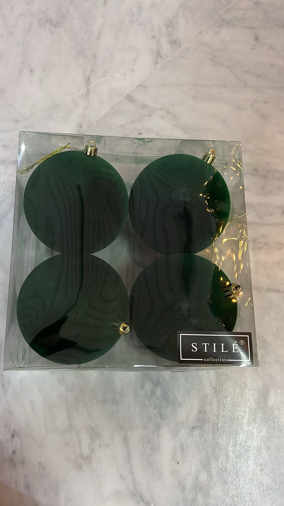 Box da 4 sfere velluto verde