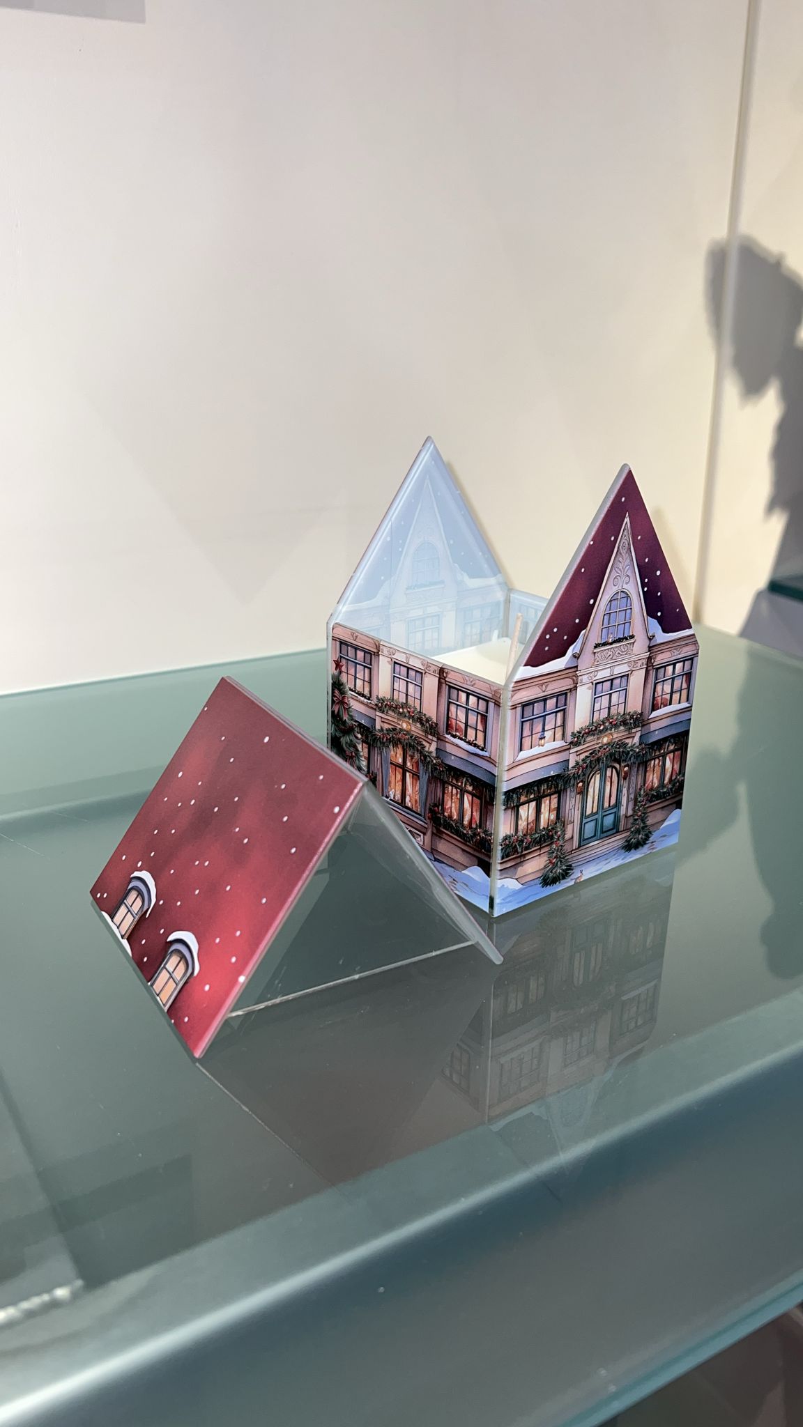 Contenitore candela con fondo a specchio