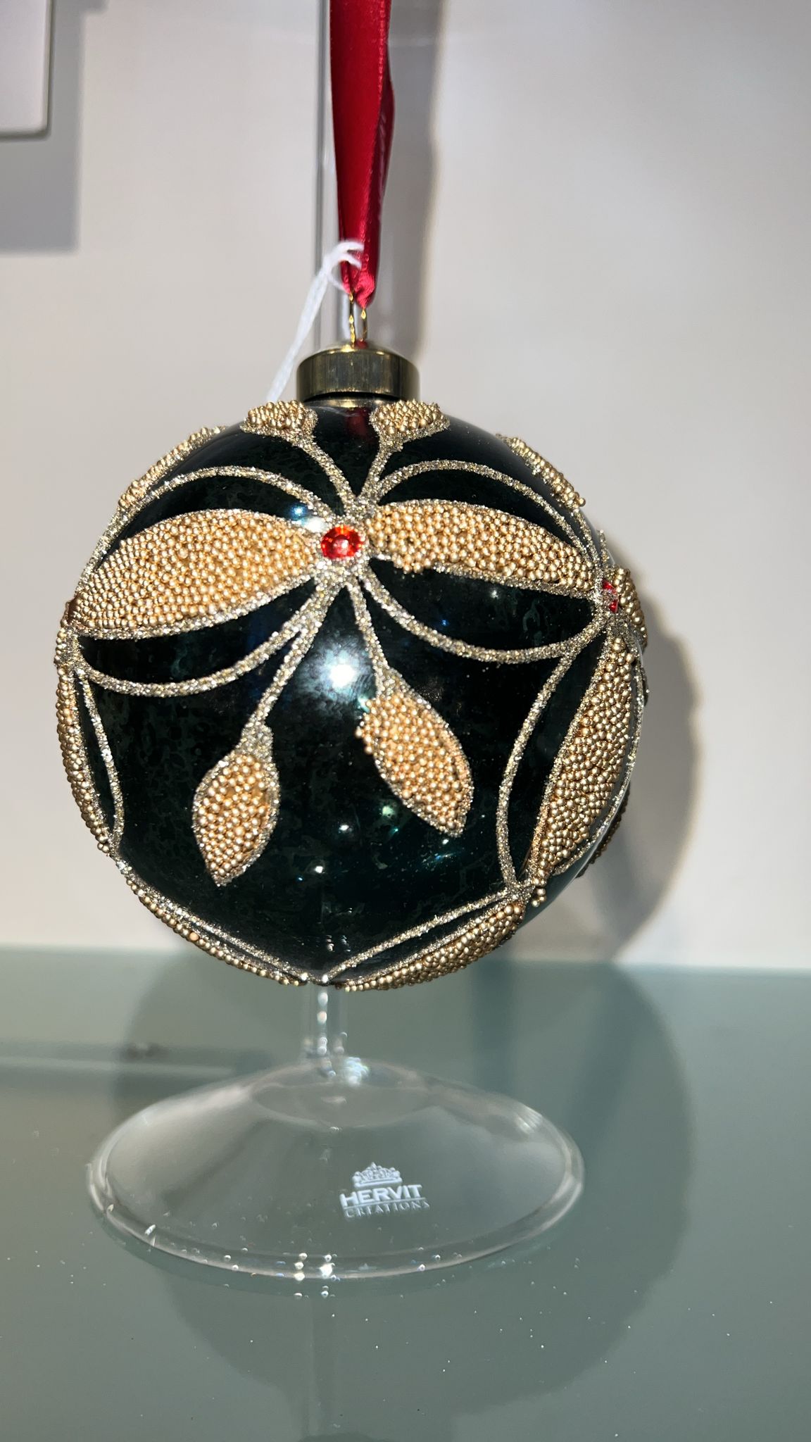 Sfera verde e oro decoro albero