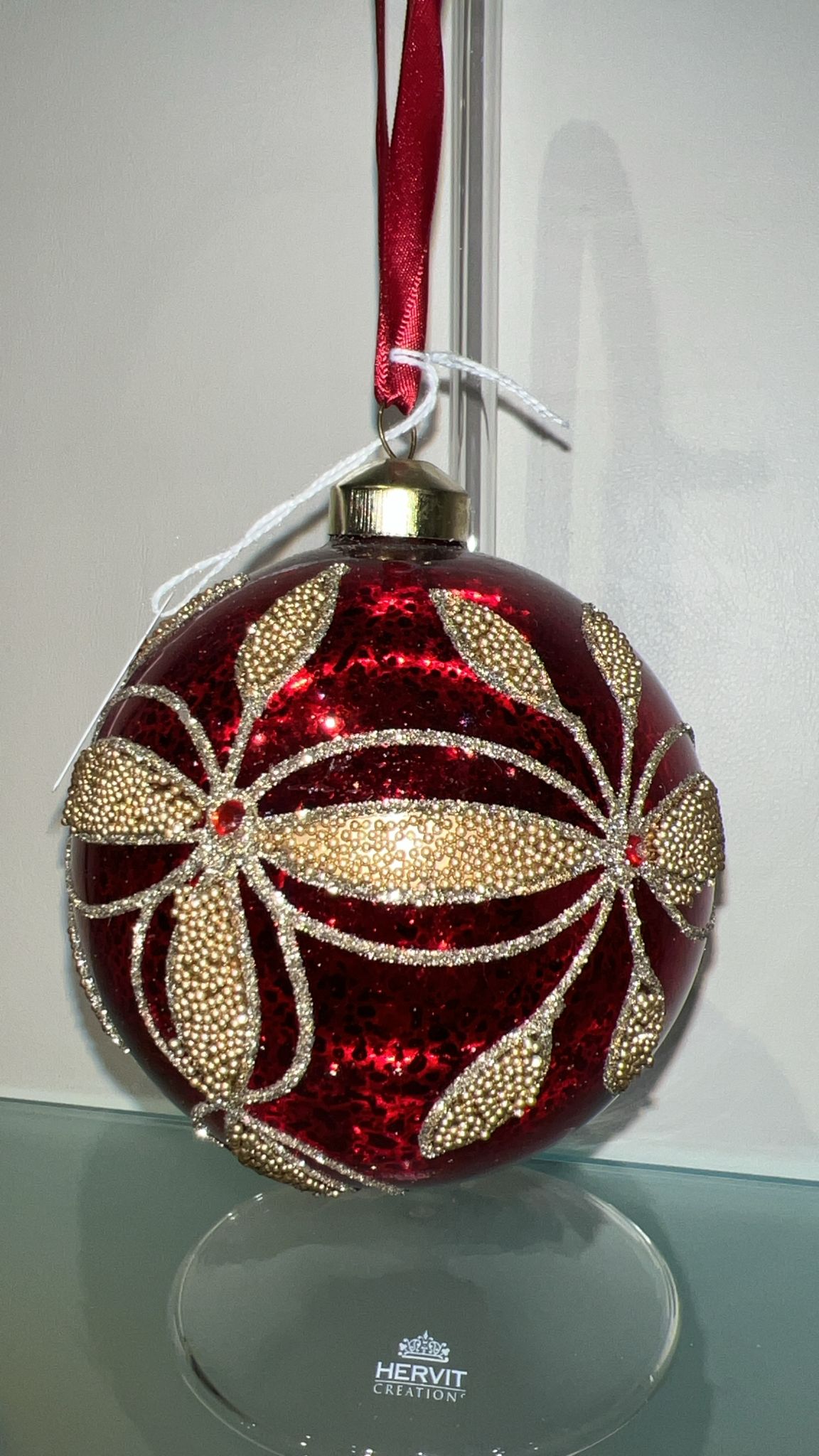 Sfera rosso e oro decoro albero