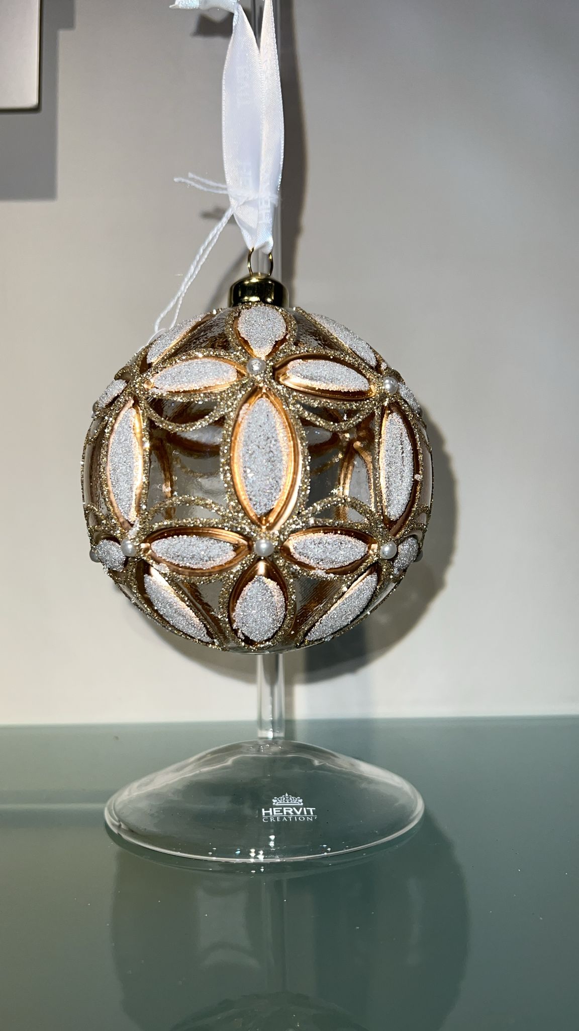 Sfera in vetro decoro albero
