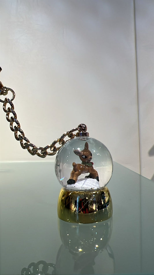 Portachiavi palla acqua/neve "Renna"