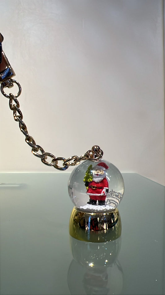Portachiavi palla acqua/neve "Babbo Natale"