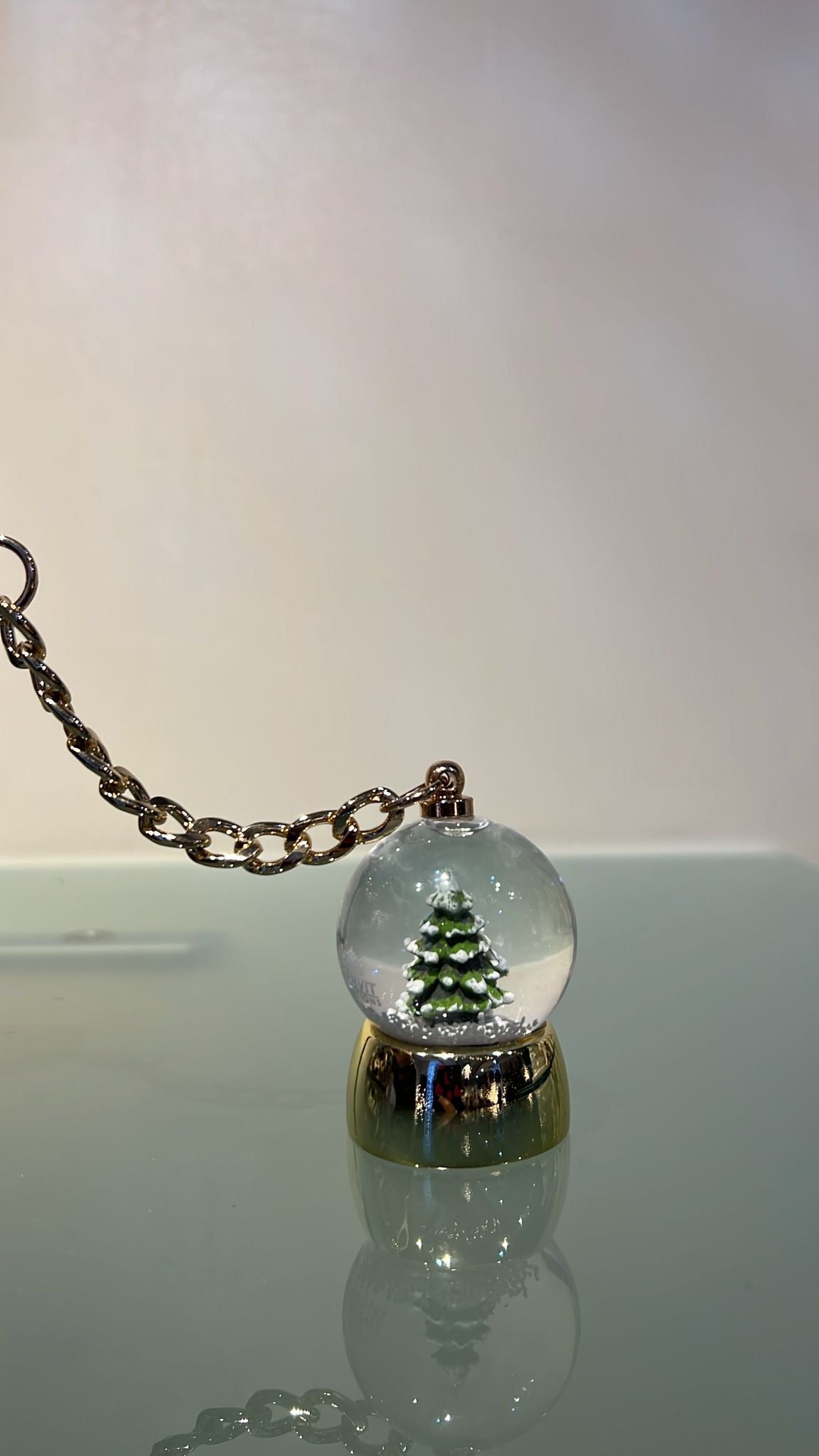 Portachiavi palla acqua/neve "Albero"