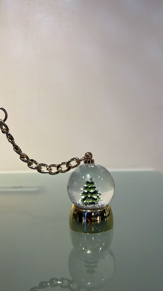 Portachiavi palla acqua/neve "Albero"