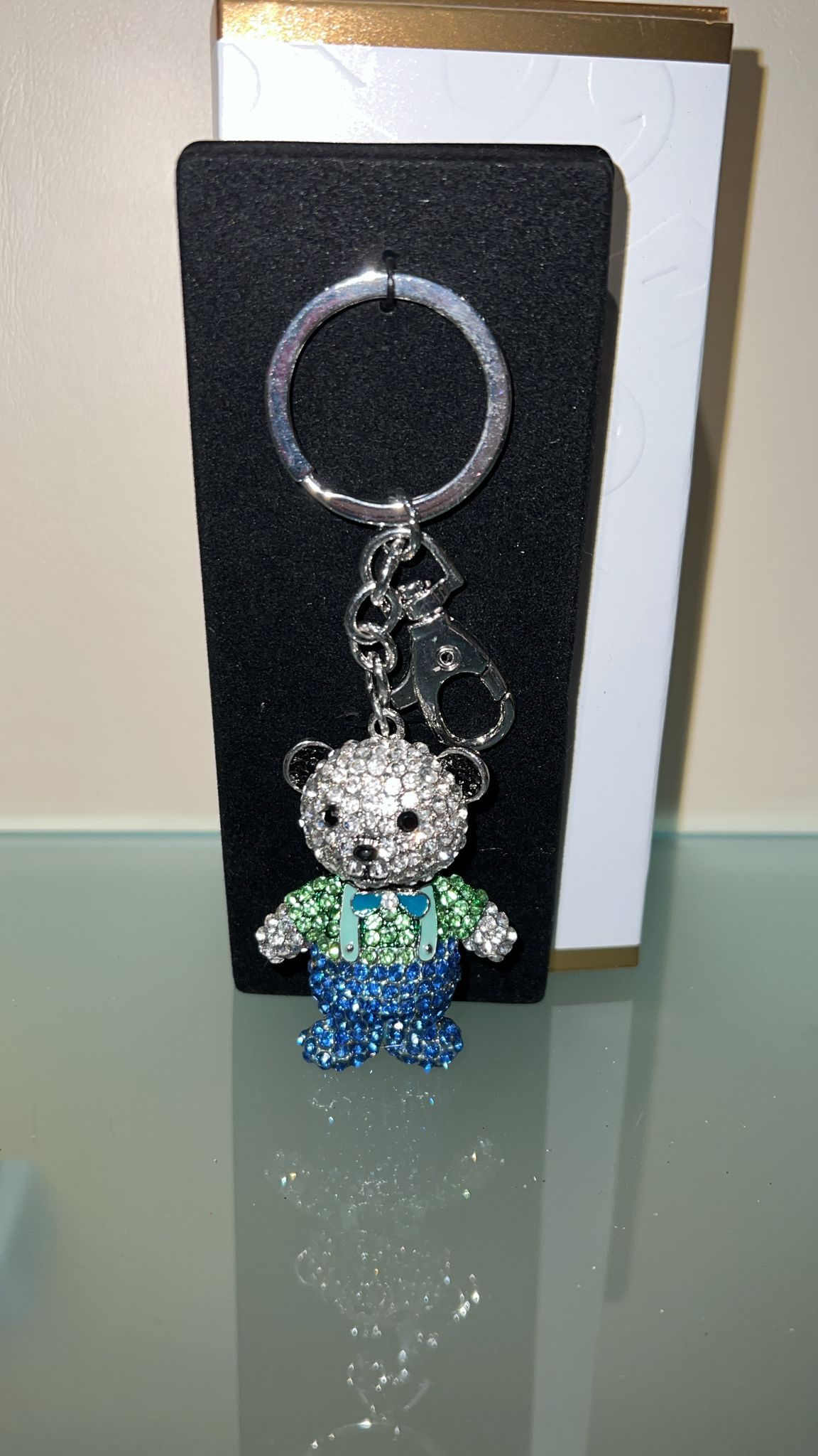 Portachiavi "Orsetto" verde/celeste