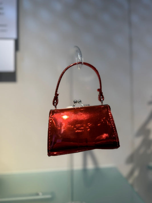 Borsetta "Kelly" in ecopelle rosssa