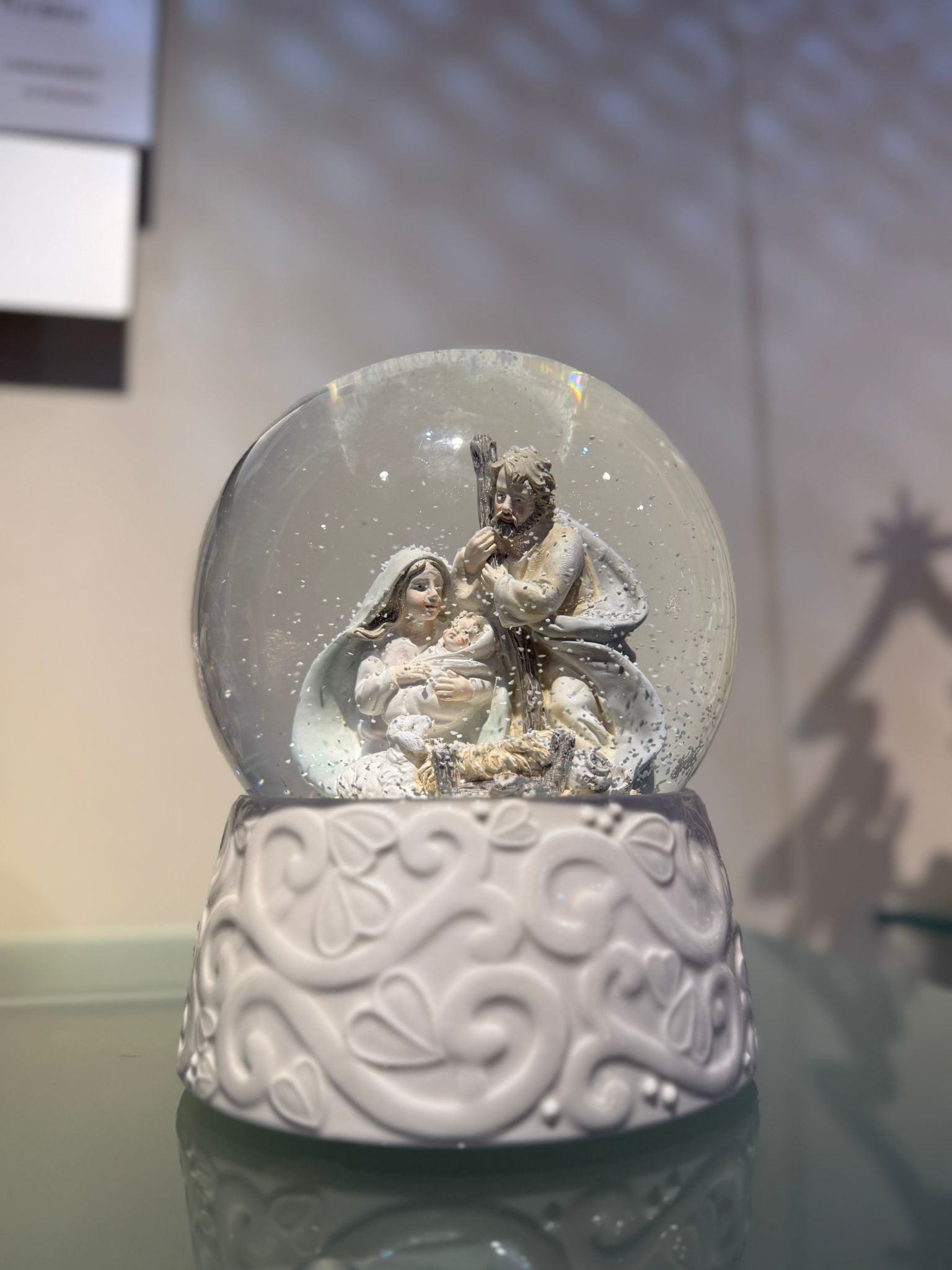 Palla acqua/neve carillon "Sacra Famiglia"