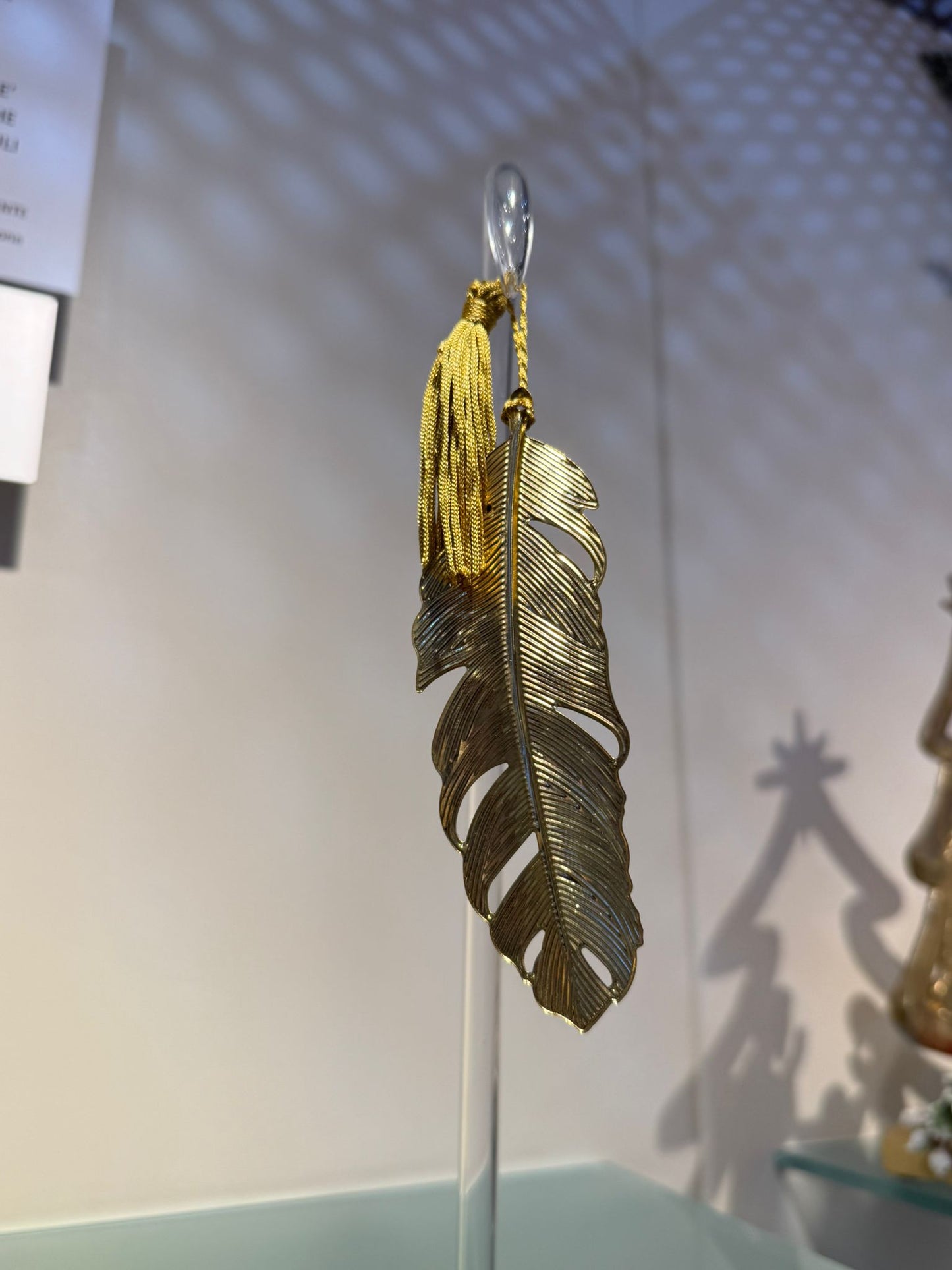 Piuma decoro albero oro