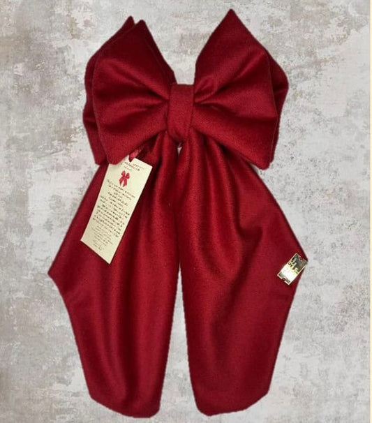 Decoro fiocco rosso in velluto