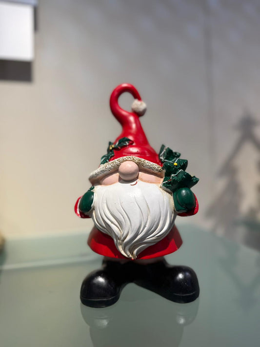 Gnomo "Babbo Natale" in resina