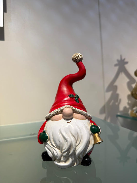 Gnomo "Babbo Natale" in resina