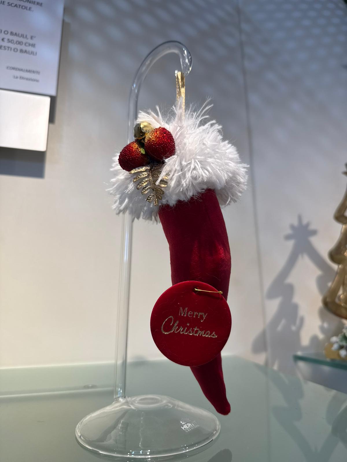 Corno in velluto rosso