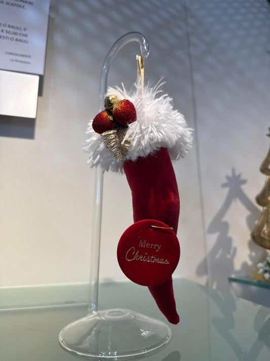 Corno in velluto rosso