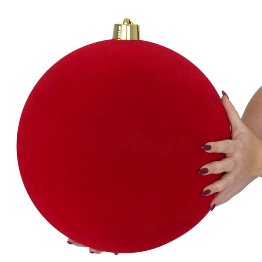 Sfera di Natale in velluto rosso