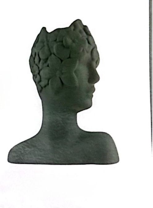 Vaso scolpito "Queen" verde salvia