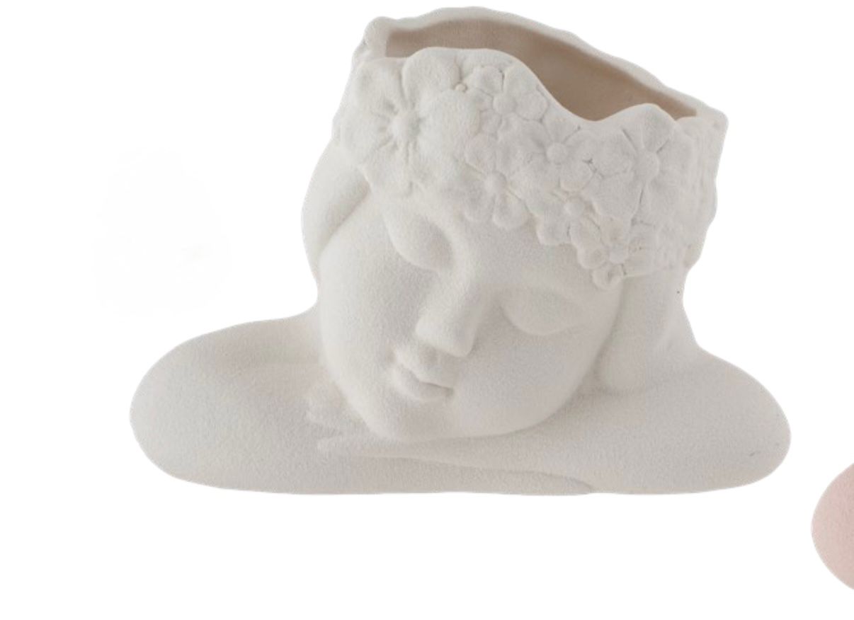 Vaso "Angelo" in gres bianco