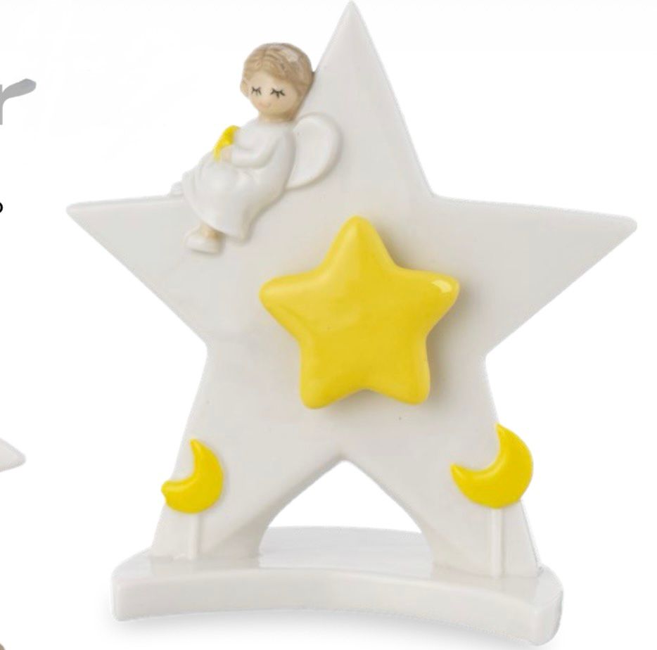 Carillon bimbo su stella in porcellana