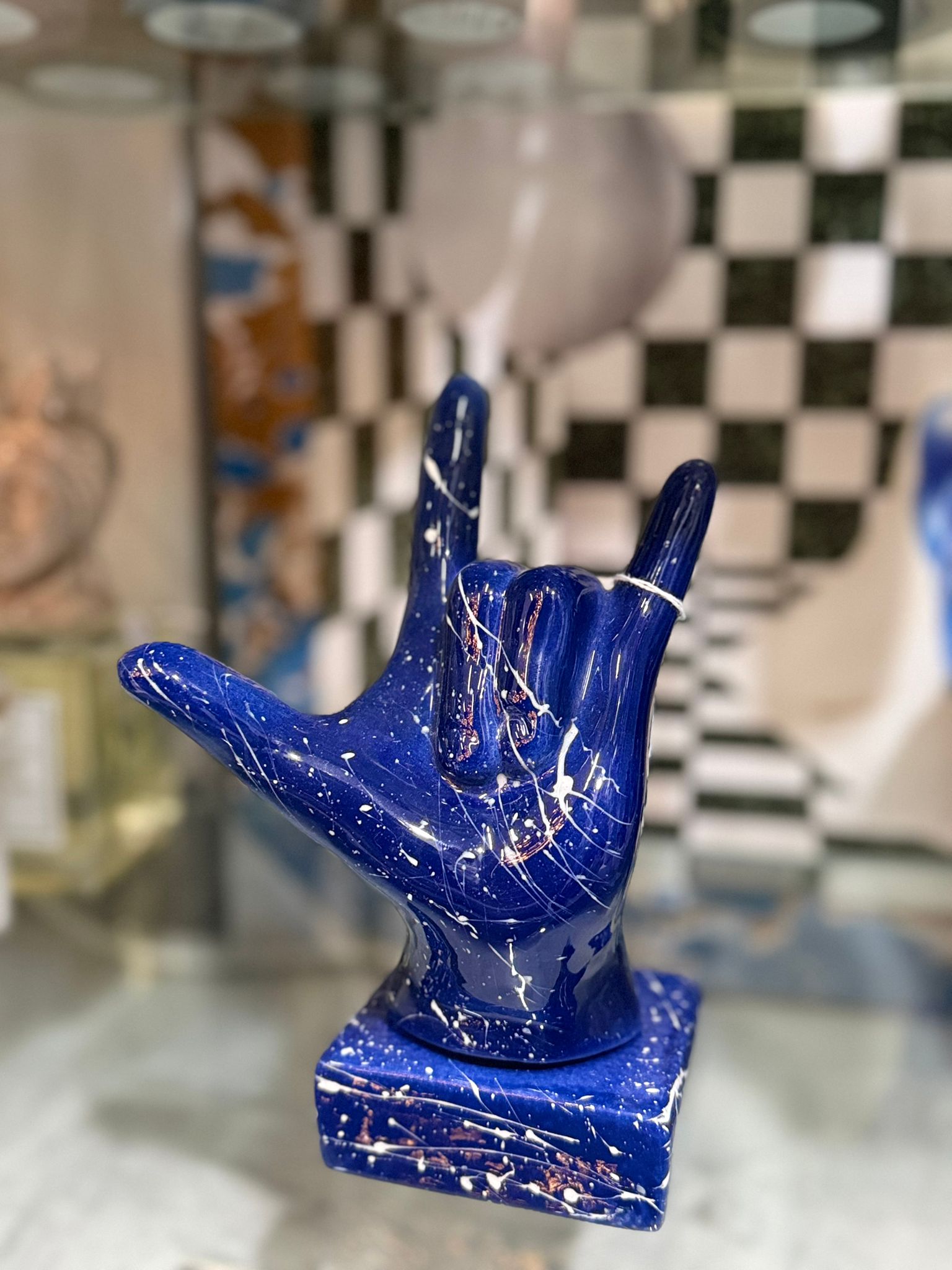 Mano "Ti amo rock" blu