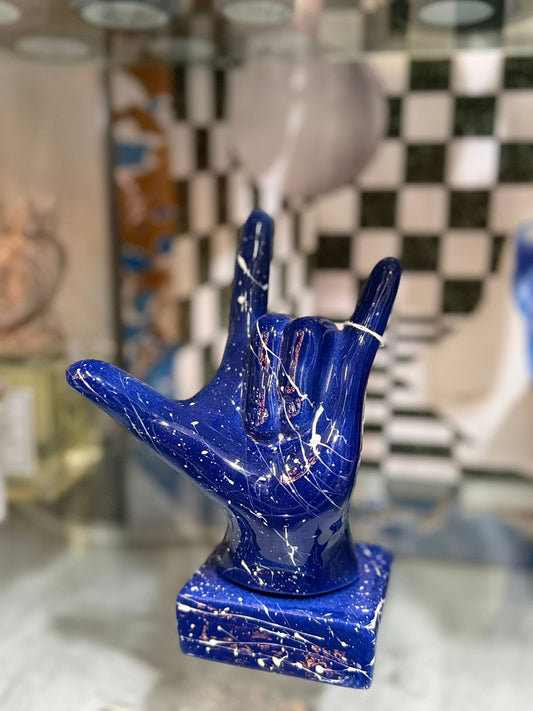 Mano "Ti amo rock" blu