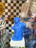 Busto maschile in ceramica blu