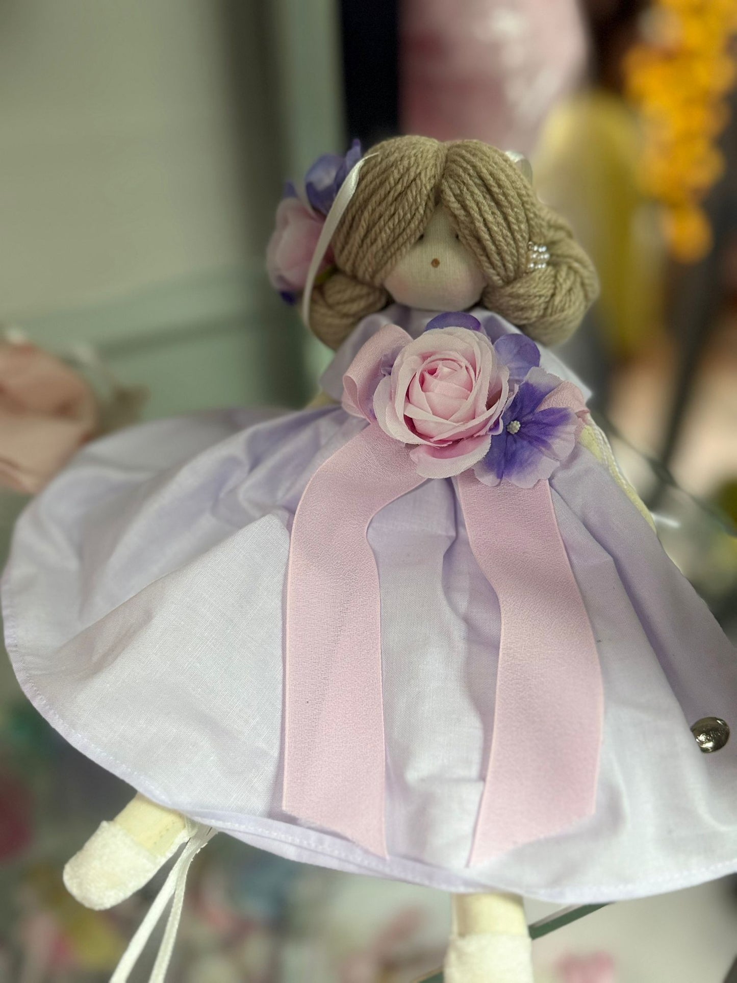 Bambola in lino glicine