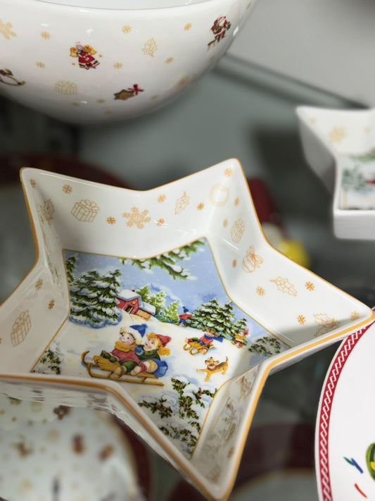 Vassoio in porcellana a forma di stelle