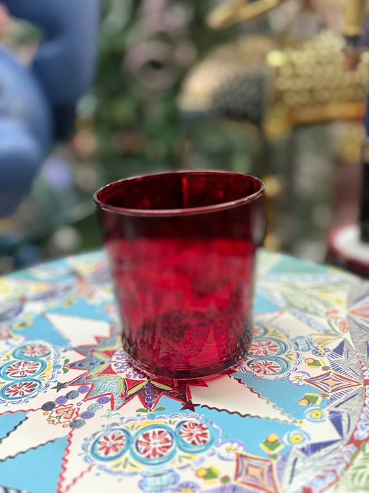 Bicchiere tumbler in vetro rosso