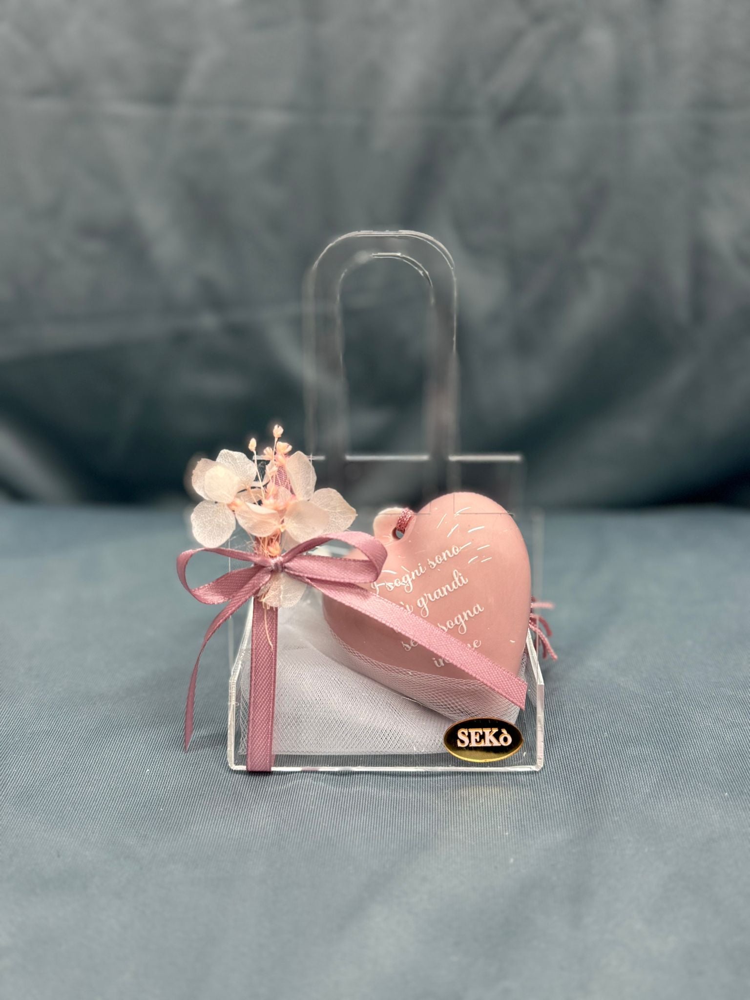 Borsa Plex Cuore Rosa Con Frase