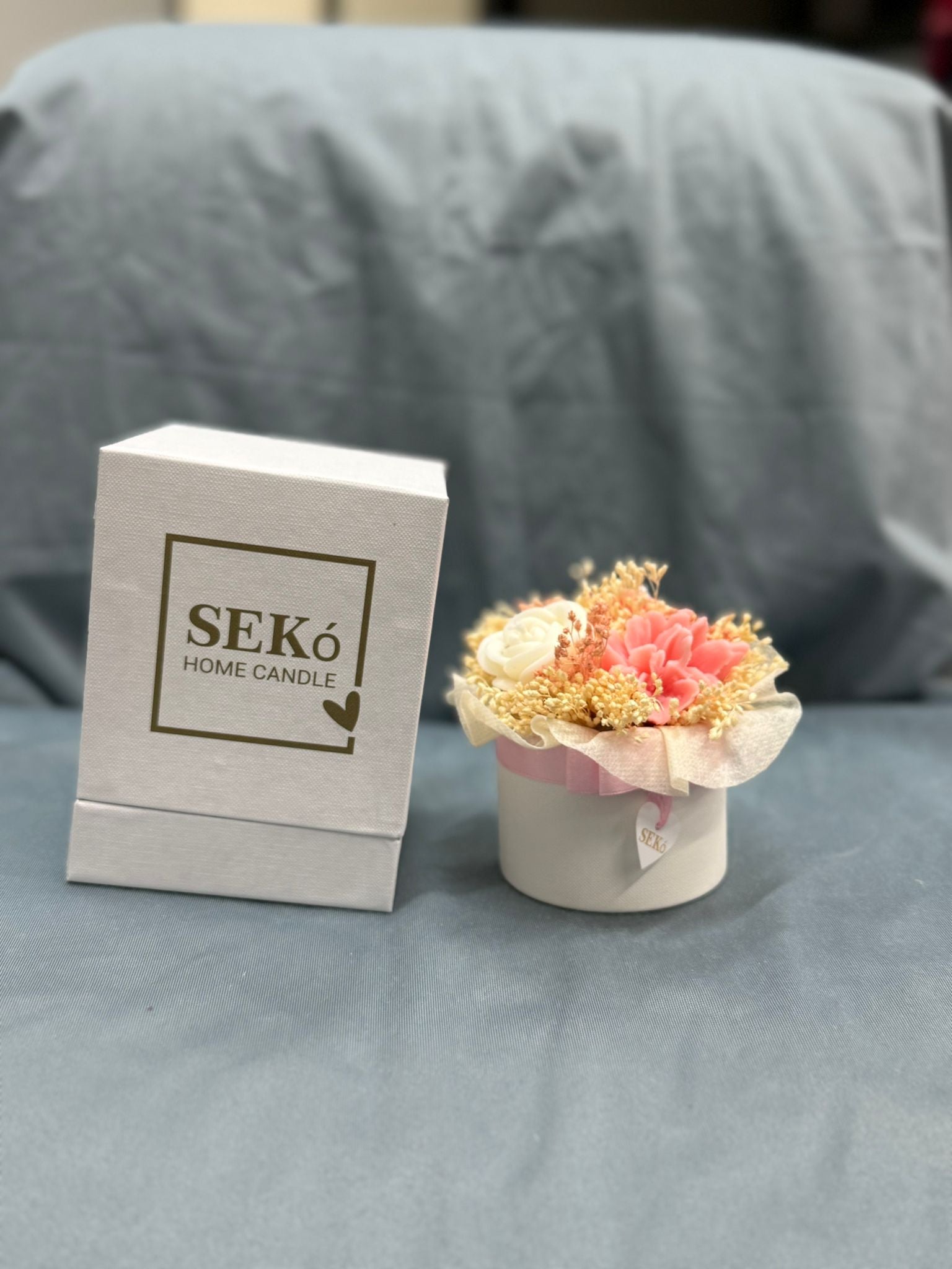 Scatola Bassa Blooming Ligth Candela Rosa