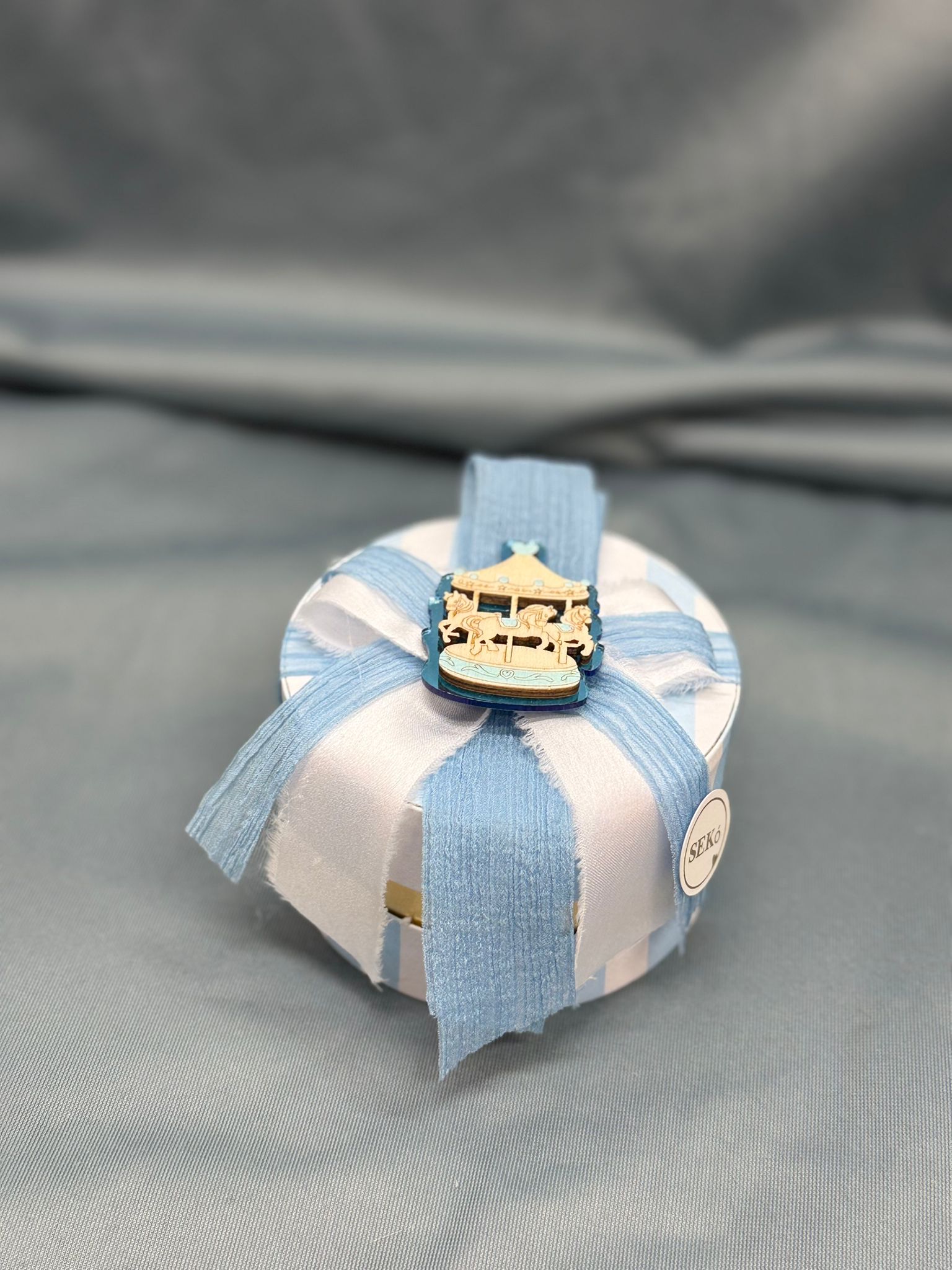 Scatola Rigata Celeste Carillon