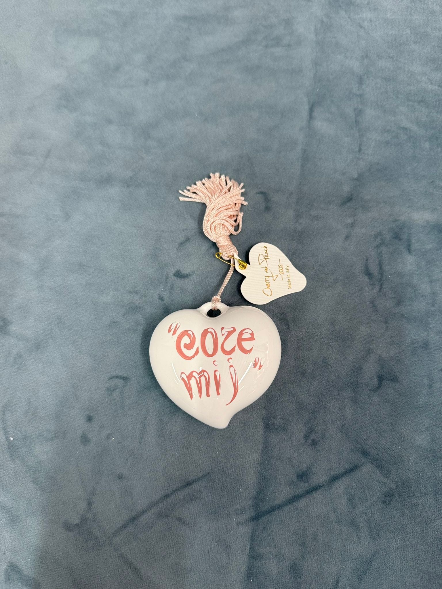 Cuore Piccolo Con Scritta Rosa "Core Mij"