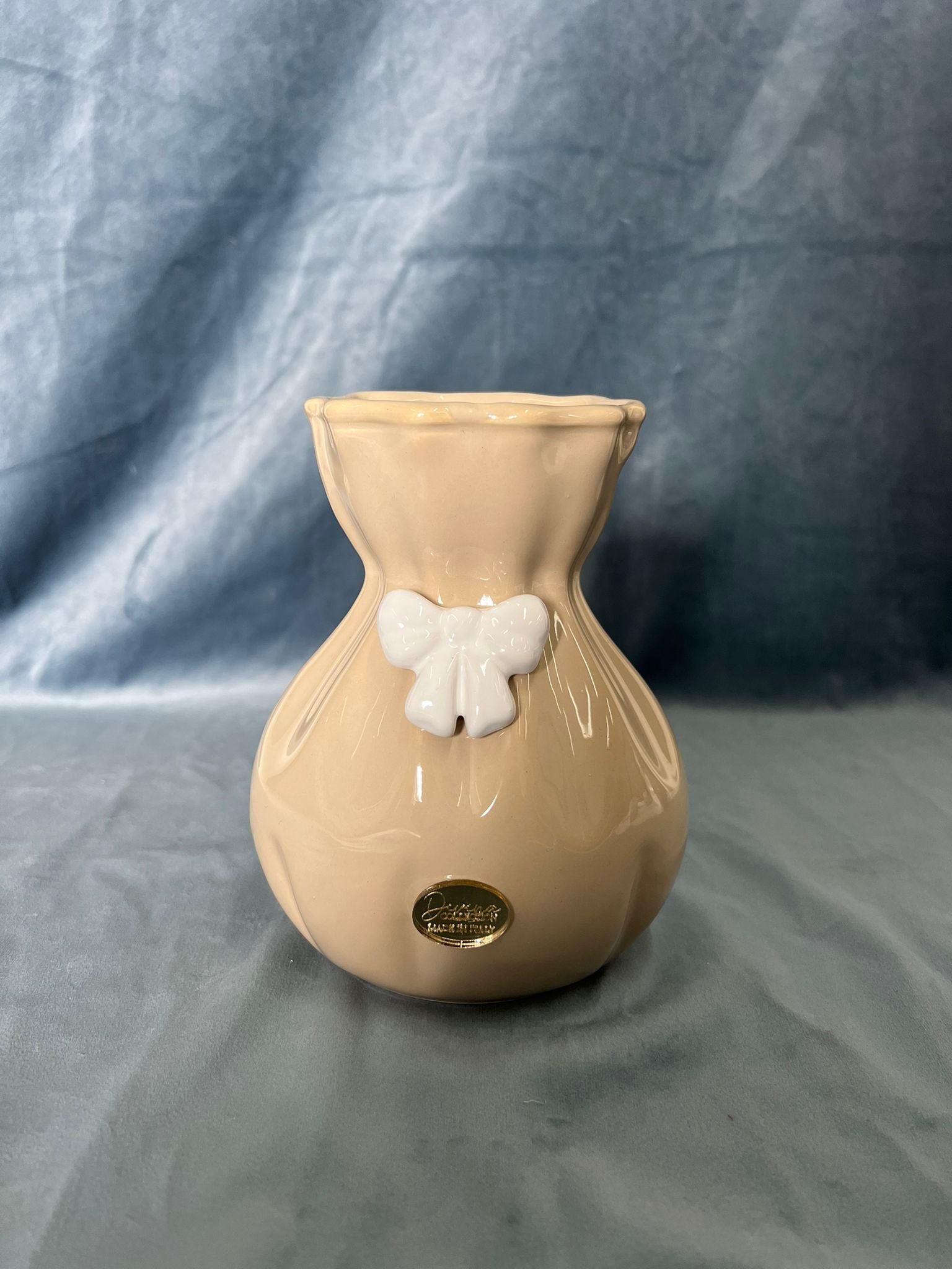 Vaso Sacchetto Tortora Con Fiocco